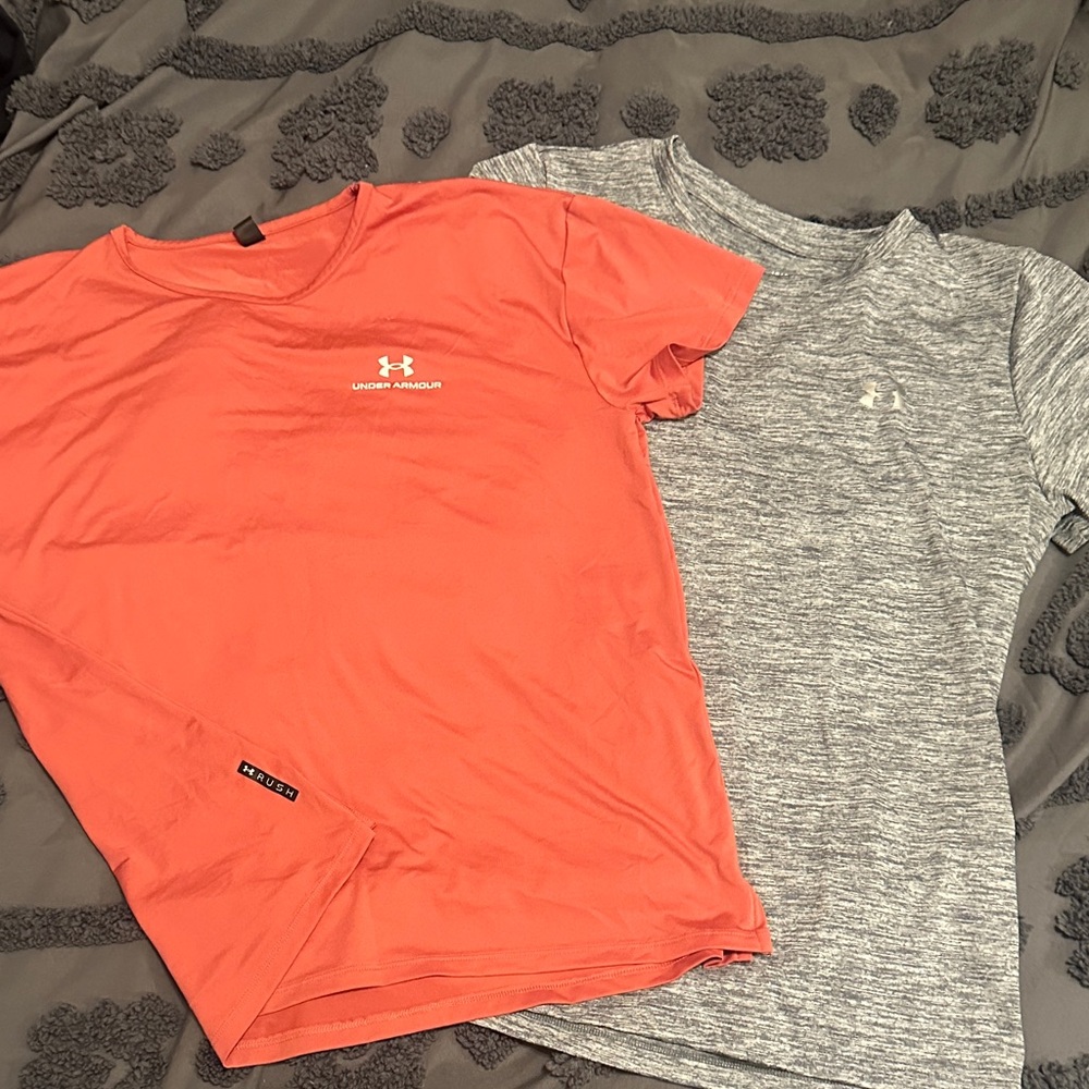 Under Armour women' Coral and Heather Gray Tees